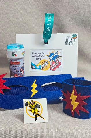 SuperHero Mask and Wrist bands Felt Kit Party Bag